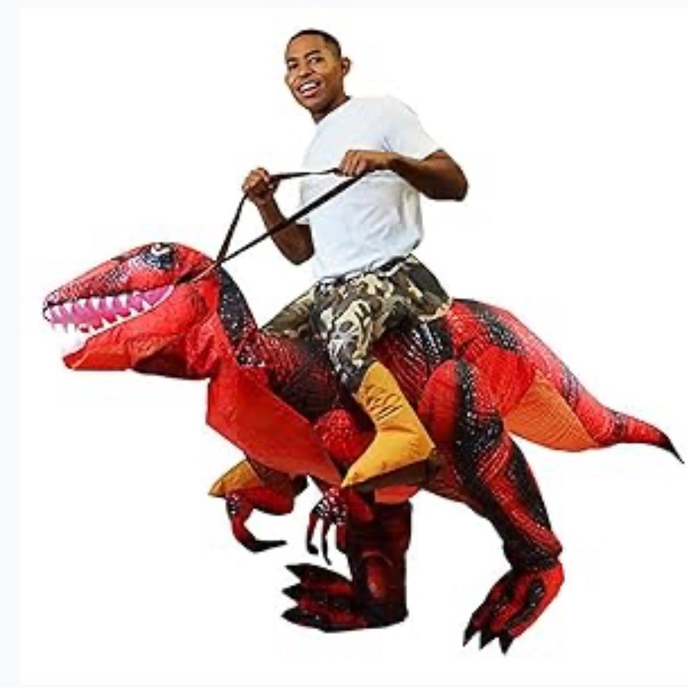 🌼💜💜NWT Spooktacular Creations Inflatable Raptor Halloween Riding a Raptor - Picture 4 of 7